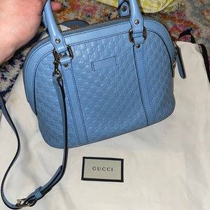 Mini Microguccissima Dome Bag in blue